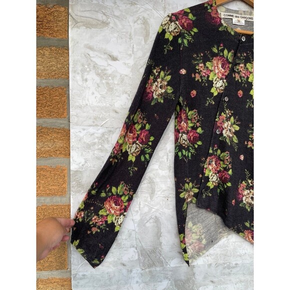 Comme des Garçons floral print asymmetrical cardigan size medium - Picture 4 of 13